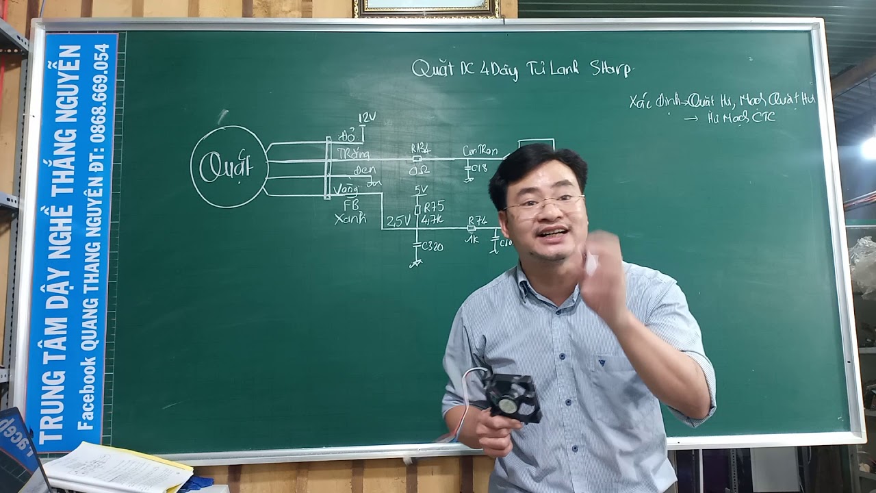 hướng dẫn sửa chữa quạt tu lạnh sharp inverter , quạt 4 dây