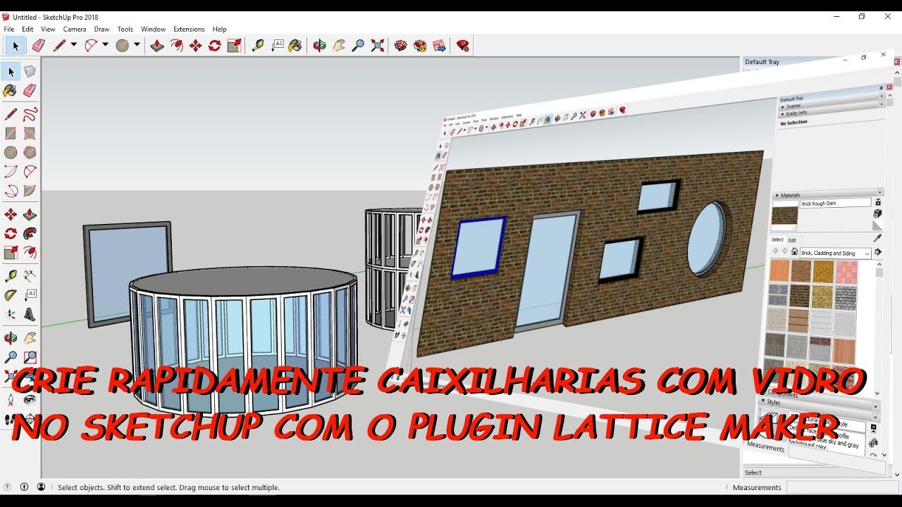 Crie rapidamente um caixilho com vidro no SketchUp com o plugin gratuito Lattice Maker