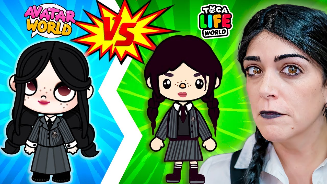 MIÉRCOLES (Merlina) en TOCA LIFE vs AVATAR WORLD!