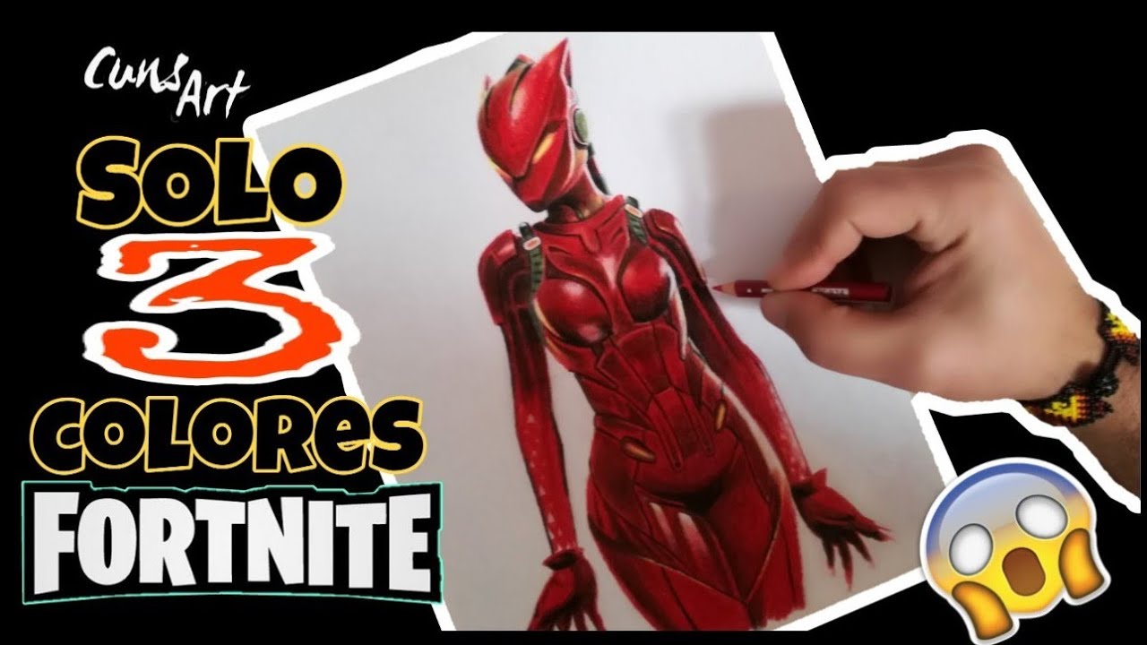 COMO DIBUJAR LA SKIN LYNX | FORTNITE | SOLO 3 COLORES | how to draw lynx skin