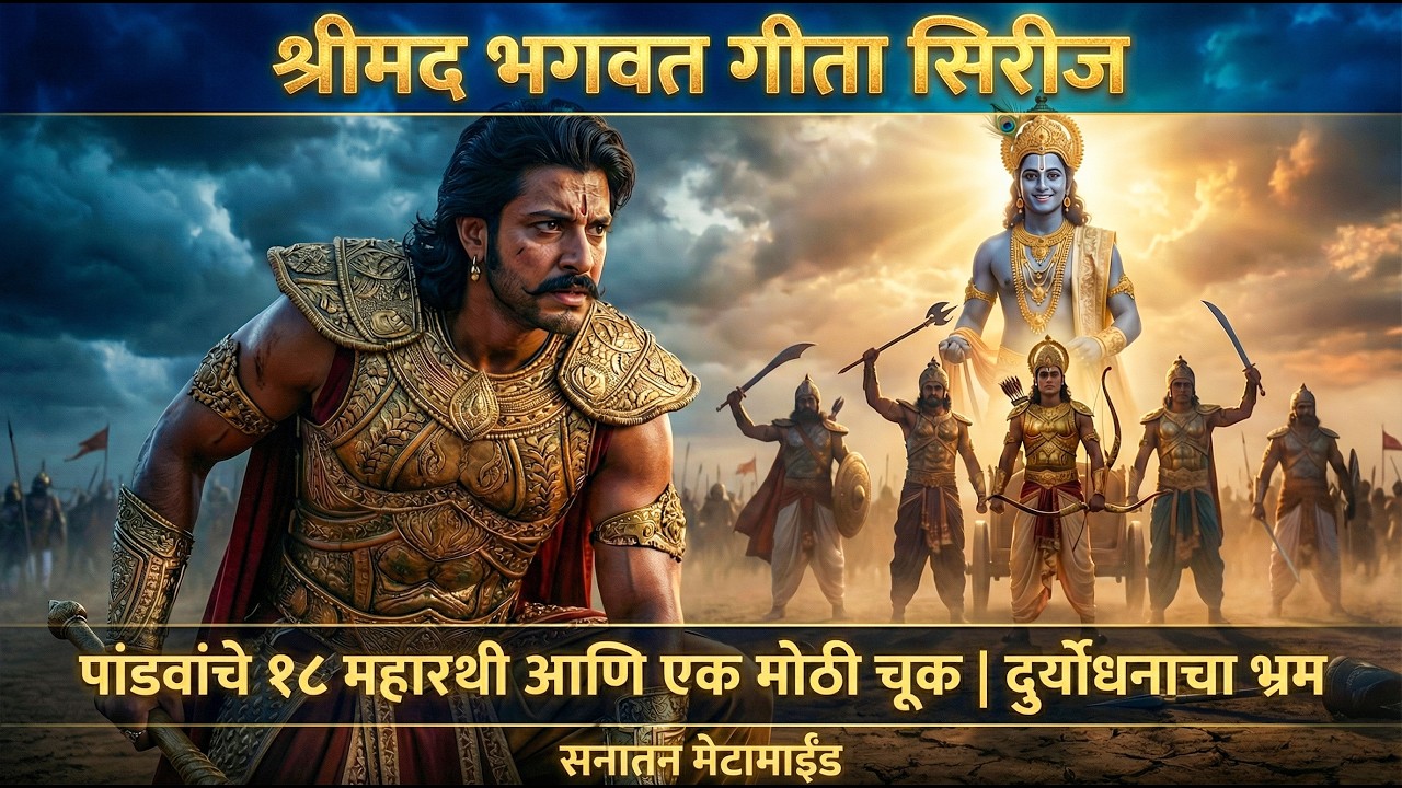 गीता अध्याय १ श्लोक ४, ५, ६ | पांडवांचे १८ महारथी | दुर्योधनाची भीती | शत्रूची ताकद ओळखली नाही तर ?