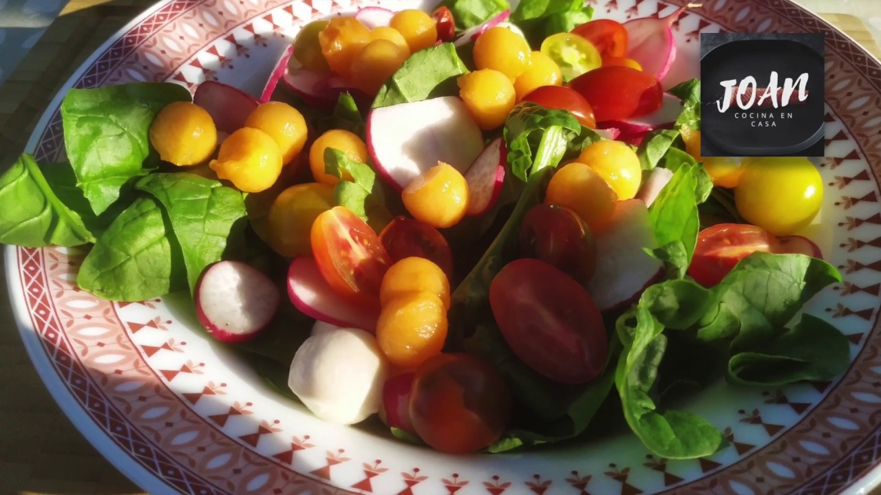 Ensalada de espinacas y melón de cantalupo & Cantaloupe melon and spinach salad#cocinafácil