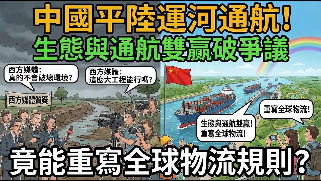 二零二六年平陸運河通航 ! 比巴拿馬運河更強的超級工程？ 真能讓中國掌握全球物流話語權？