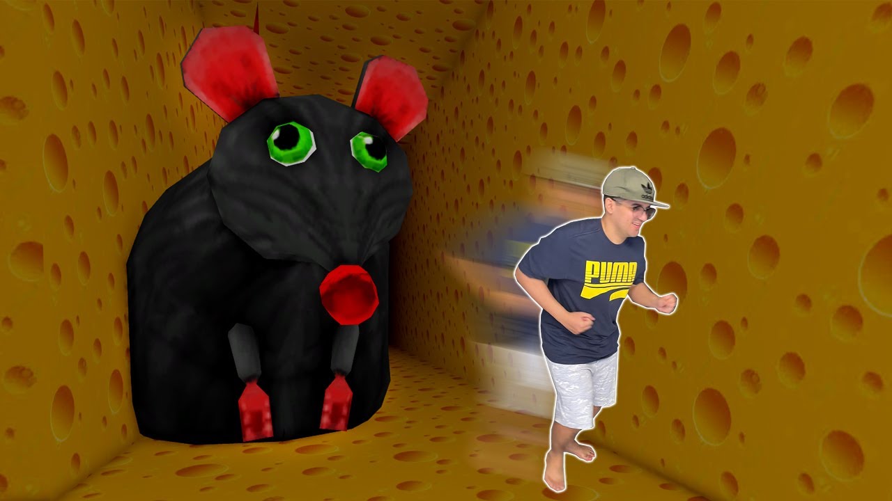 FIQUEI PRESO DENTRO DE UM QUEIJO E UM RATO GIGANTE CORREU ATRÁS DE MIM!!! - Roblox Cheese Escape