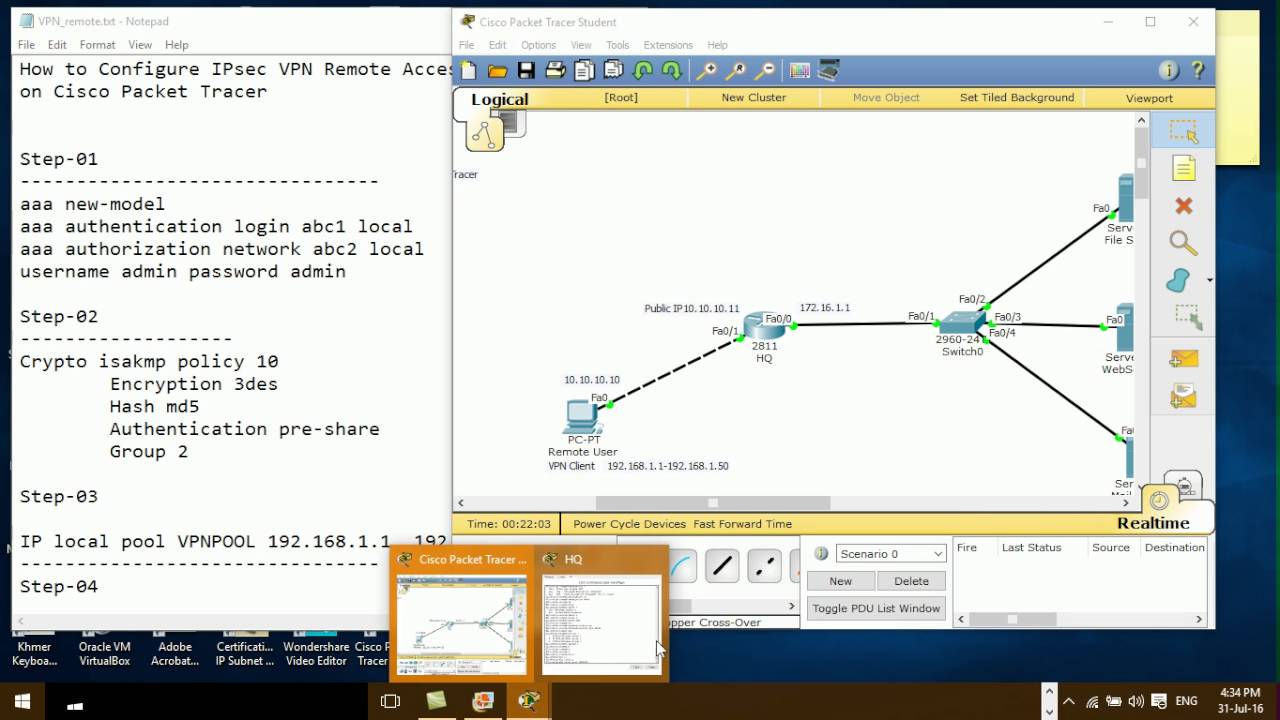 How to Configure VPN Remote Access+IPsec on Cisco Router#02