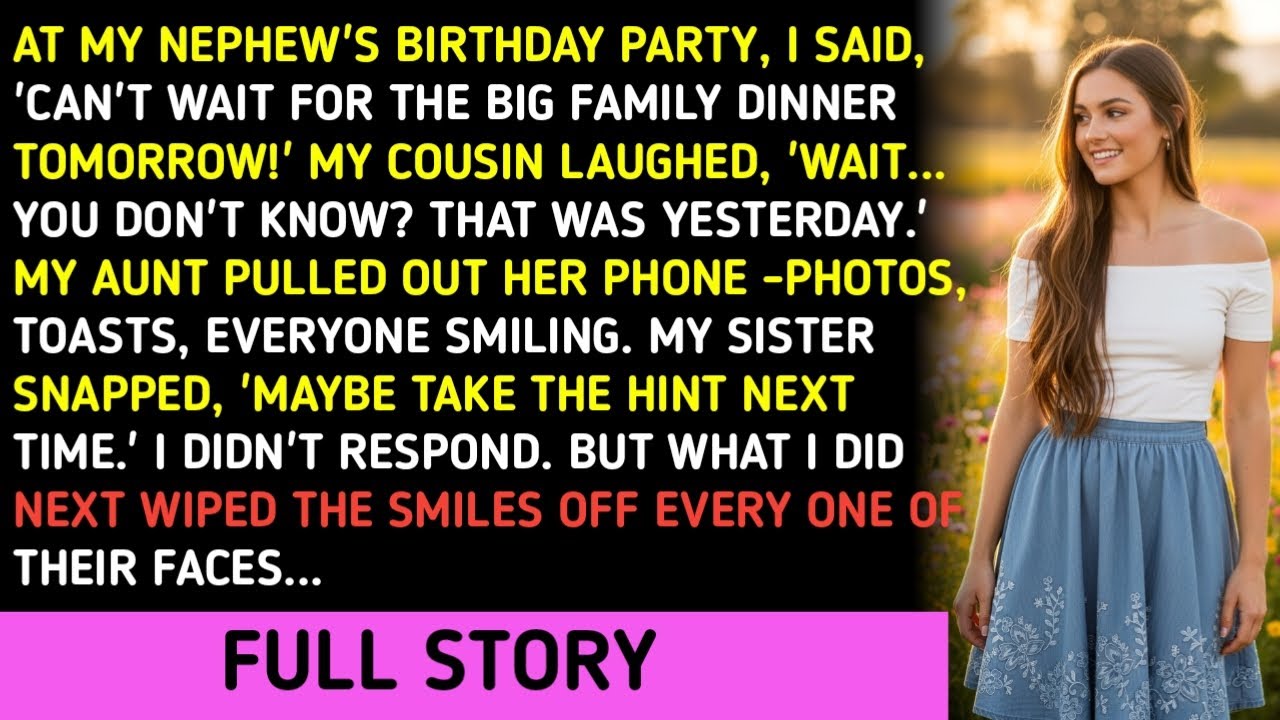 At My Nephew's Birthday Party, I Said, 'Can't Wait For The Big Family Dinner Tomorrow!' My Cousin La