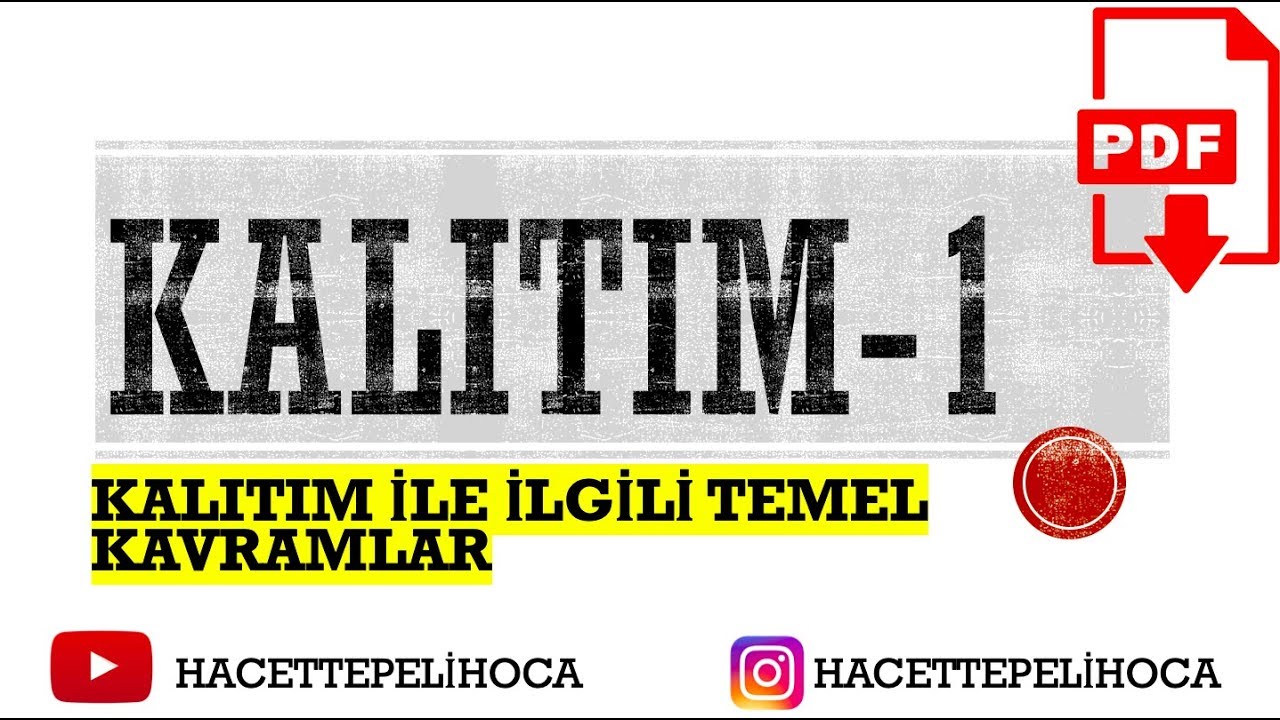 96 | KALITIM 1 | KALITIM İLE İLGİLİ TEMEL KAVRAMLAR | 10. SINIF | TYT | #hacettepelihoca