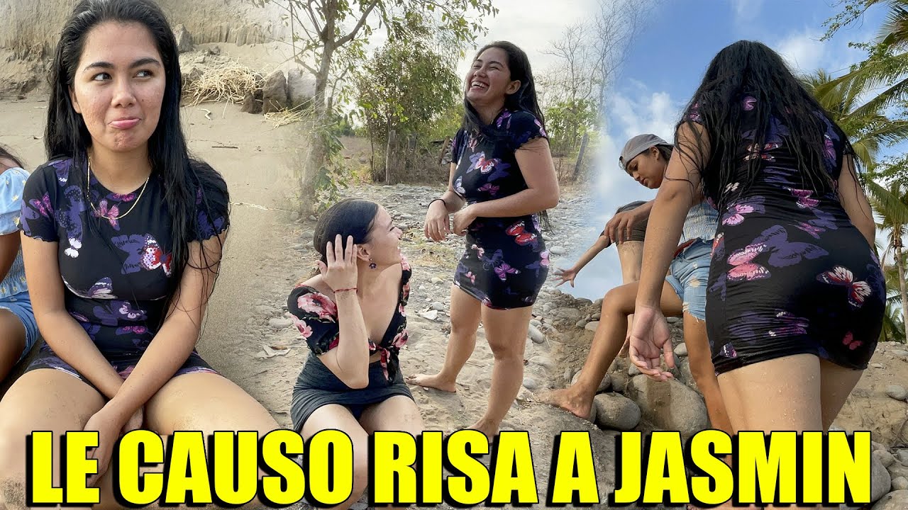 LAS CHICAS SV Escalando Unas Rocas en la Playa - Algo Divertido le Causo Risa a Jasmin
