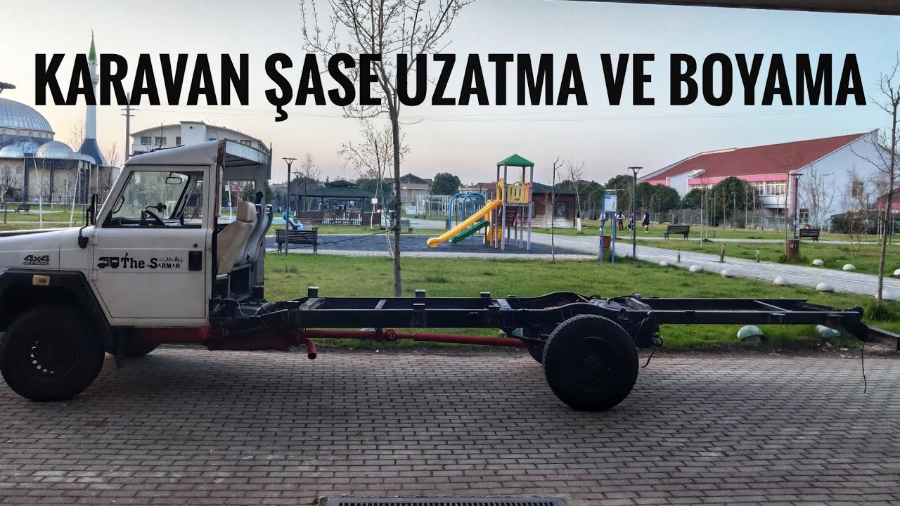 4x4 Tiny House Karavan Yapımı 3.B&ouml;l&uuml;m Şase Uzatma Boyama ve Bağlantı Ayakları yapımı
