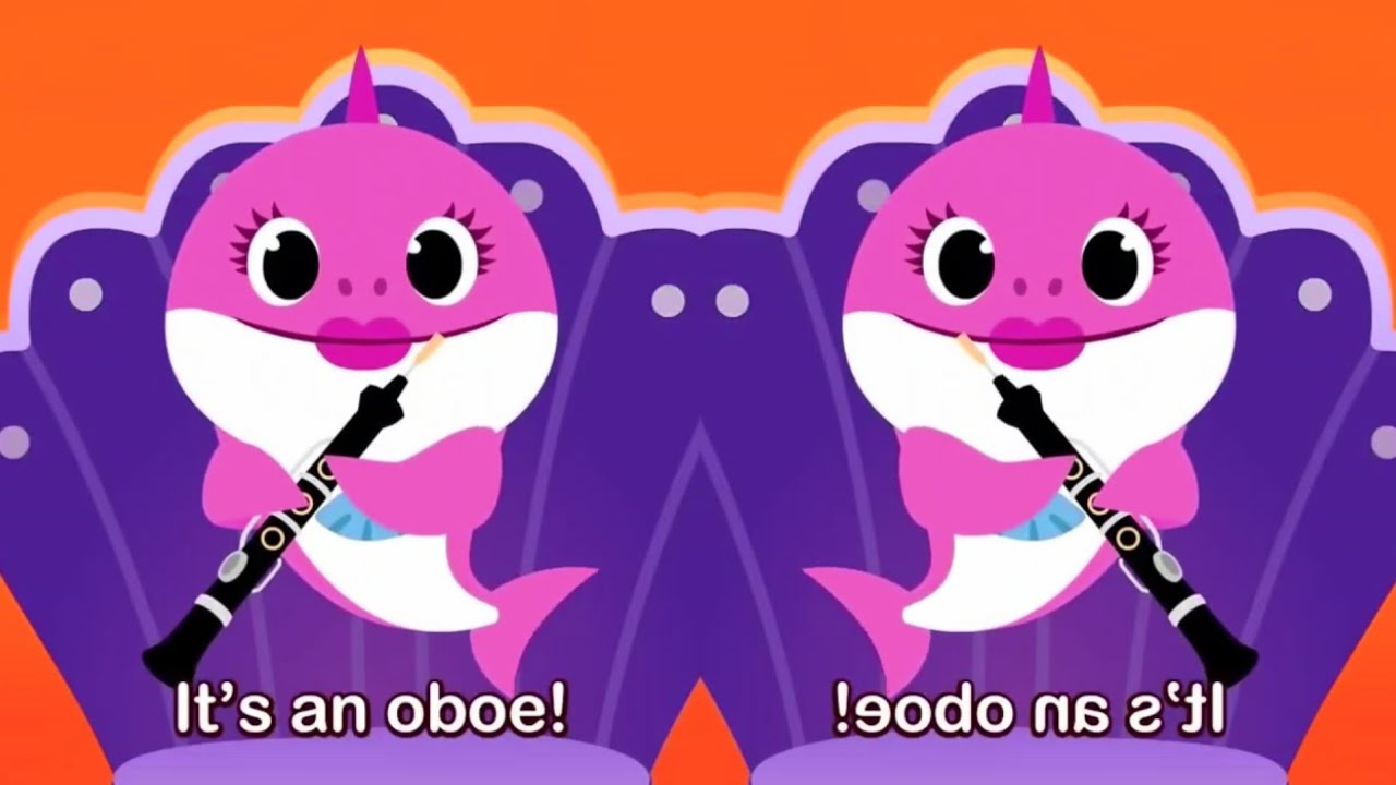 Baby Shark || Mommy Shark Playing Oboe Instrument Effects 