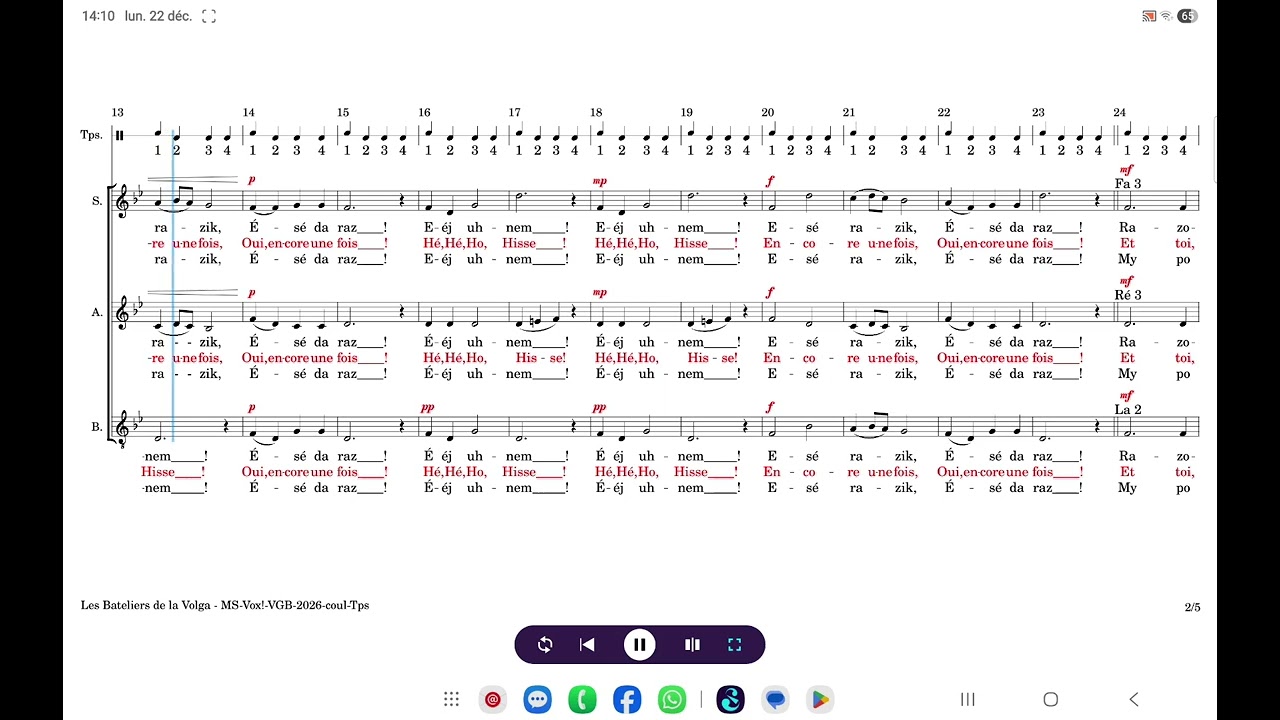 Les Bateliers de la Volga - Tutti (Muse Score)