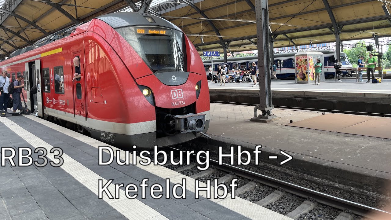 Die Mitfahrt mit der RB33 von Duisburg Hbf bis Krefeld Hbf