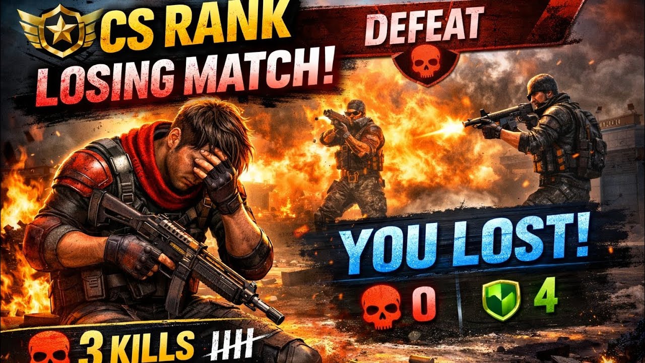 CS Rank Losing Match 😢 | 3 Kills Gameplay 🔥 | Intense Clash Squad Battle | Free Fire#freefire 