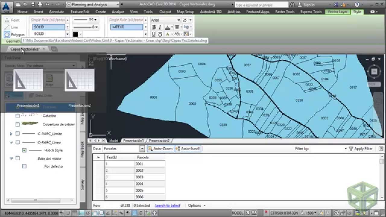 AutoCAD Civil 3D - 04: Map 3D, crear capas vectoriales ESRI shapefile