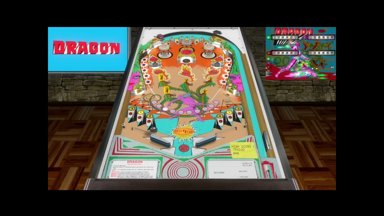 Dragon (Interflip 1977) Visual pinball