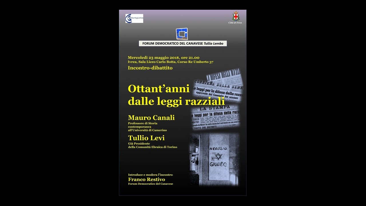 Ottant'anni delle leggi razziali - Mauro Canali (Shoah)
