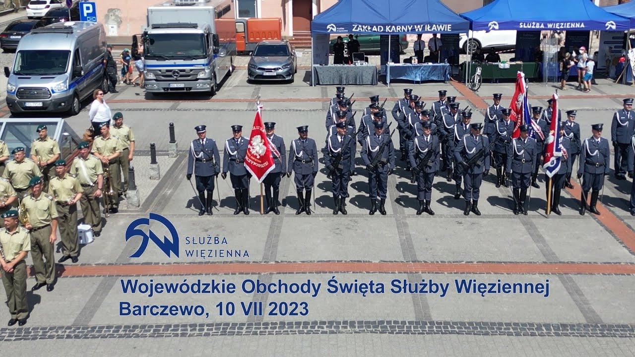 Barczewo 2023. Dron 4K. Wojew&oacute;dzkie Obchody Święta Służby Więziennej