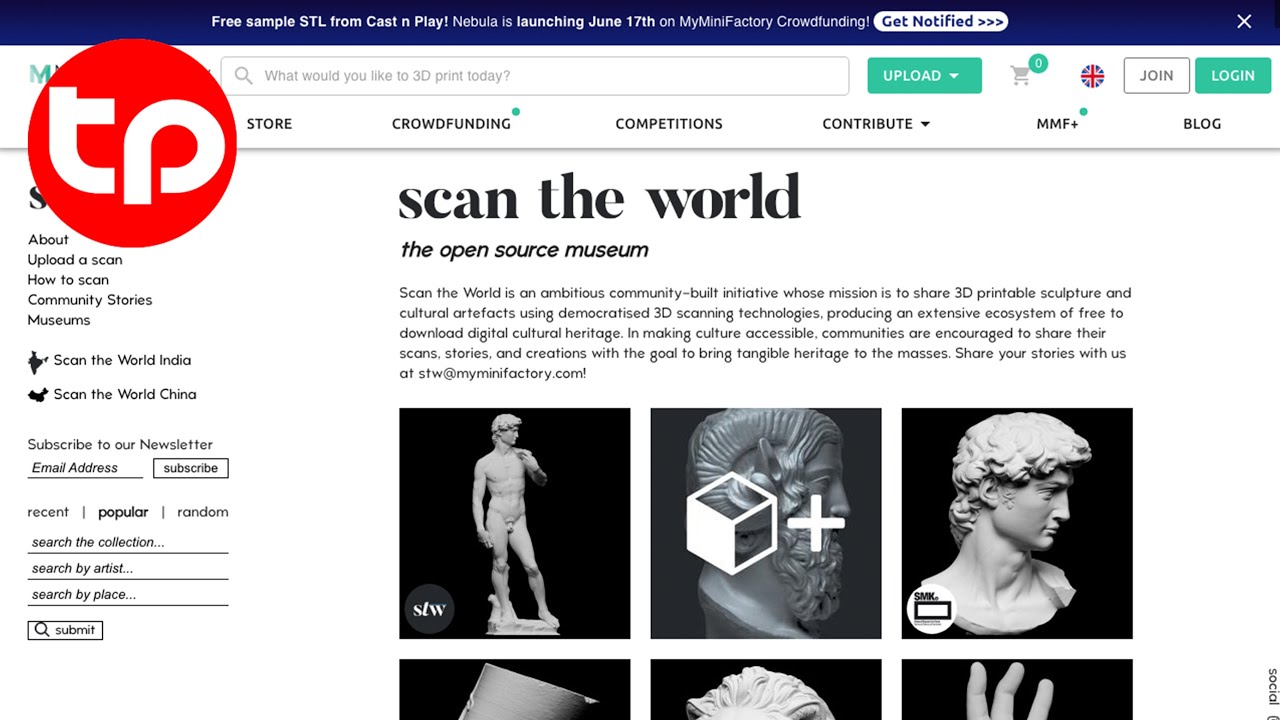 Scan the World, obras de arte escaneadas e prontas para impressão 3D