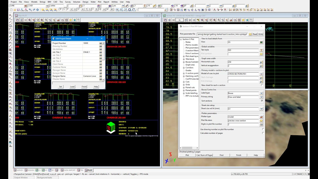 Cross Section and Long Section Plotting: Getting Started for Design (12d Model V14)