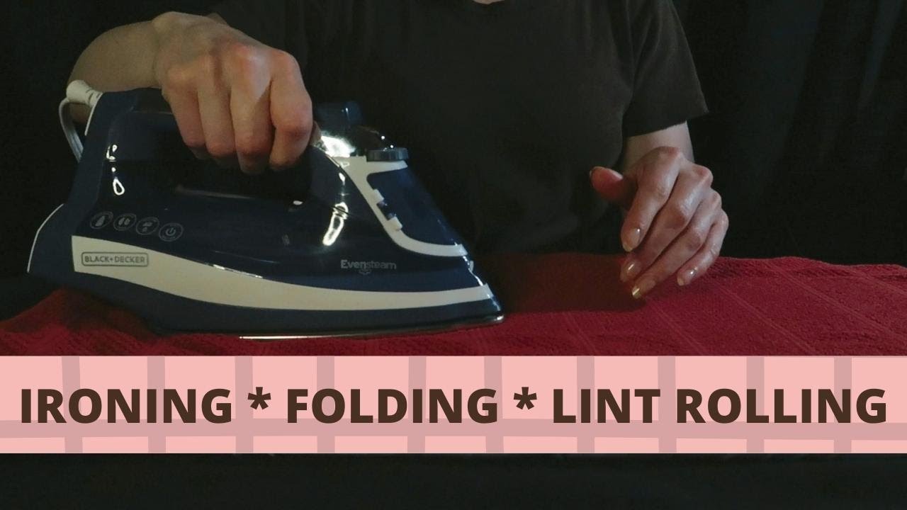 ASMR Slow and Gentle Ironing, Lint Rolling & Folding ⭐ Fabric Sounds ⭐ Soft Spoken ⭐ Low Light
