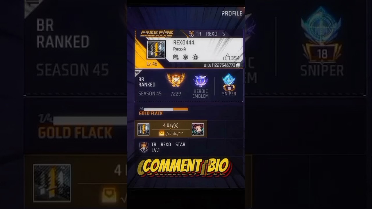 FREE FIRE BIO CODES 👆GOLD FLAKE
