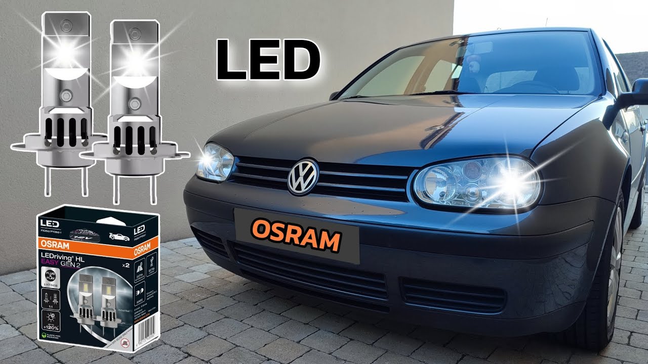 💡 Установка + Тест светодиодных ламп OSRAM H7 LEDRIVING EASY GEN2 на VW GOLF 4