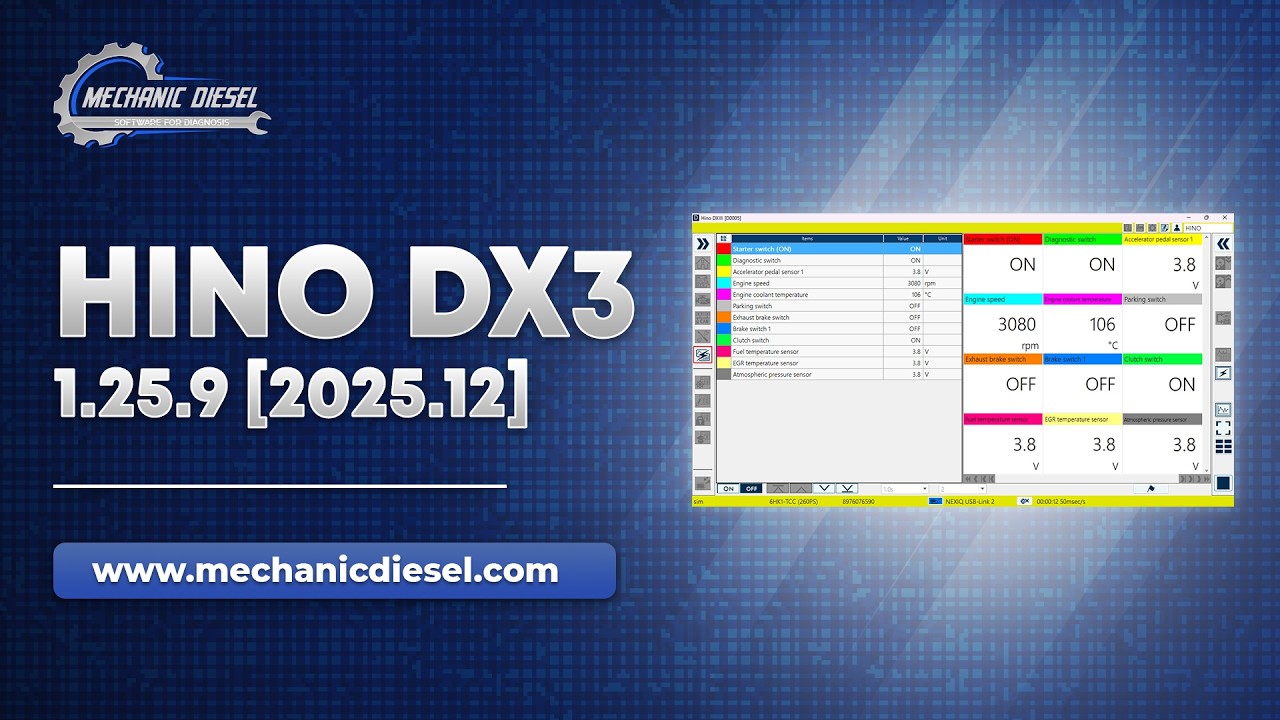 Exploration of HINO DX3  1.25.9 [2025.12] Software Features