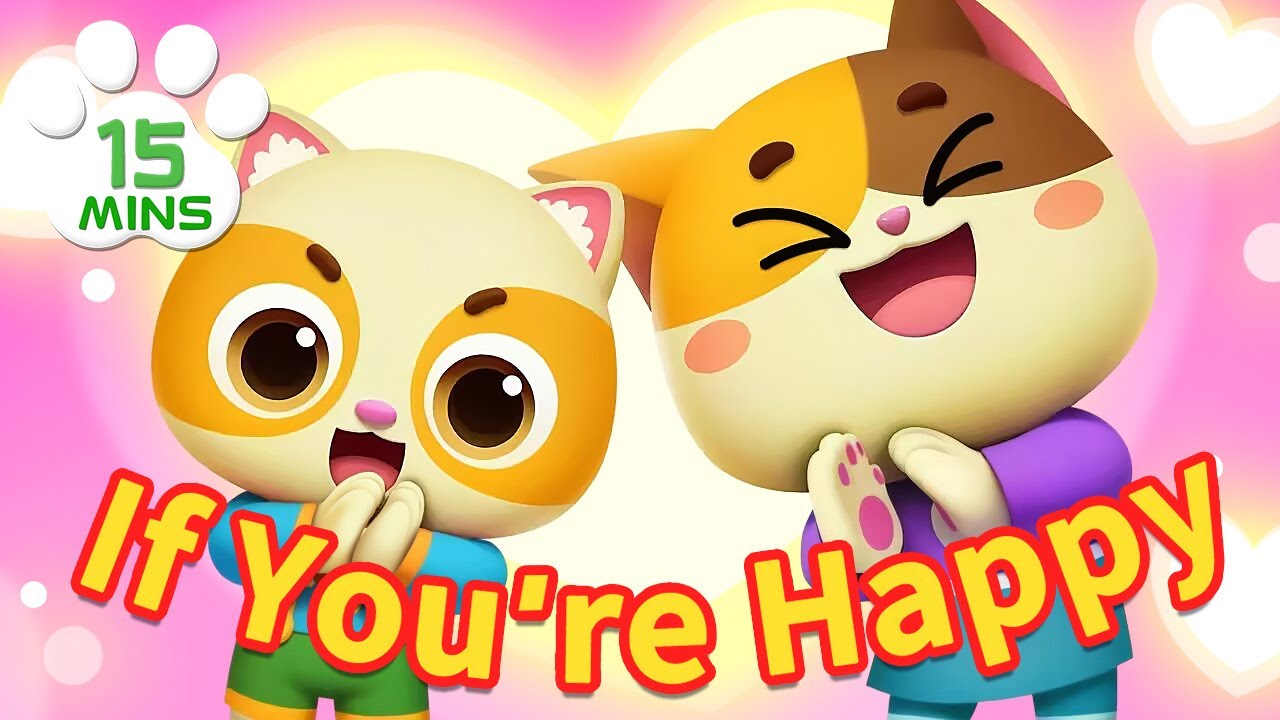 🐱 Show da Família Gato - Se Você Está Contente (If You're Happy) | Aprender Inglês