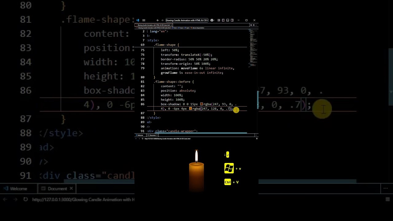 How to Create a Glowing Candle Animation with HTML & CSS