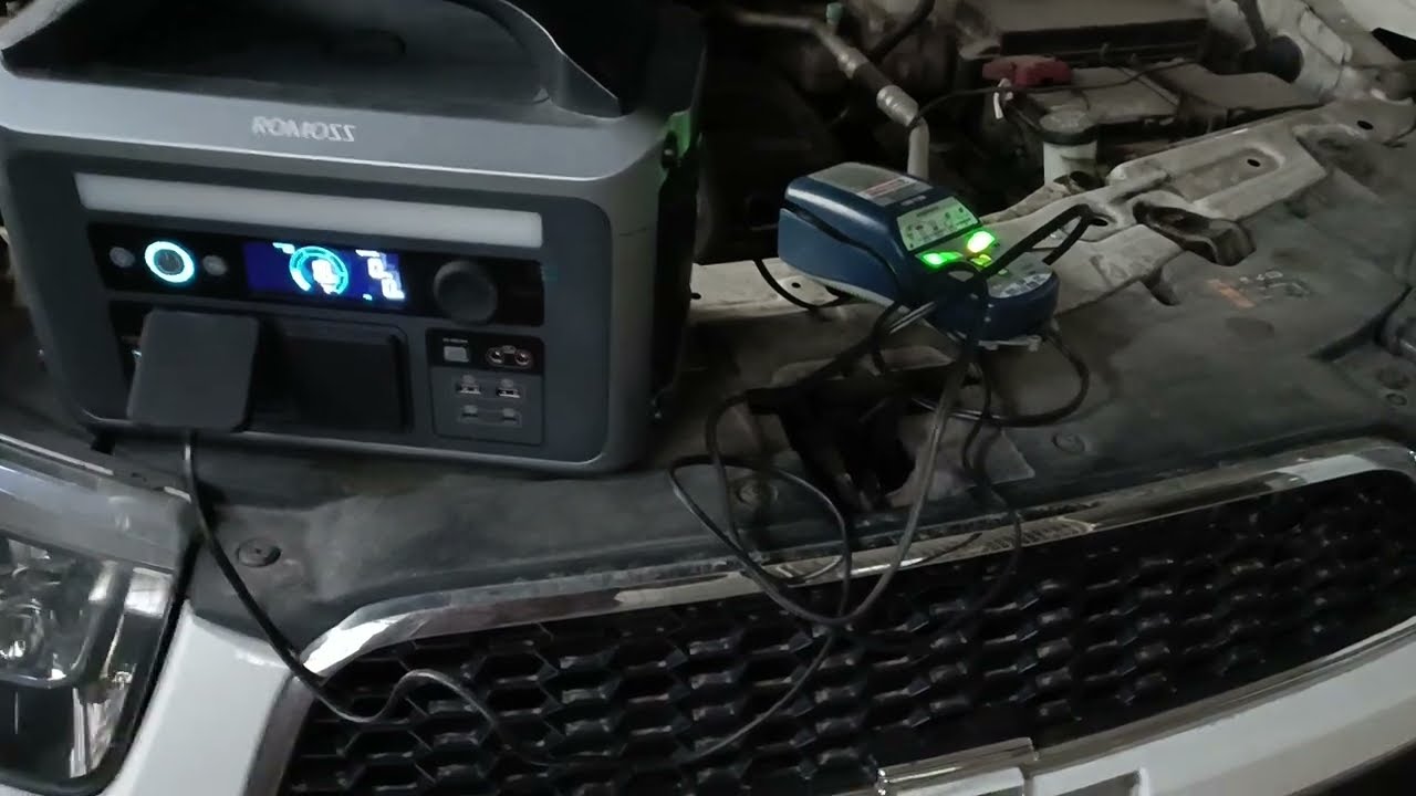 Зарядка АКБ с использованием ЗУ OPTIMATE 6 и автономной электростанции ROMOSS RX1000