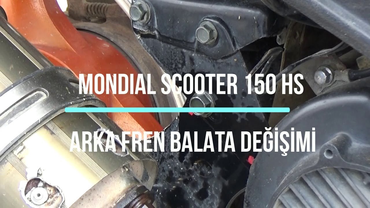 Mondial scooter 150 HS arka fren balata değişimi