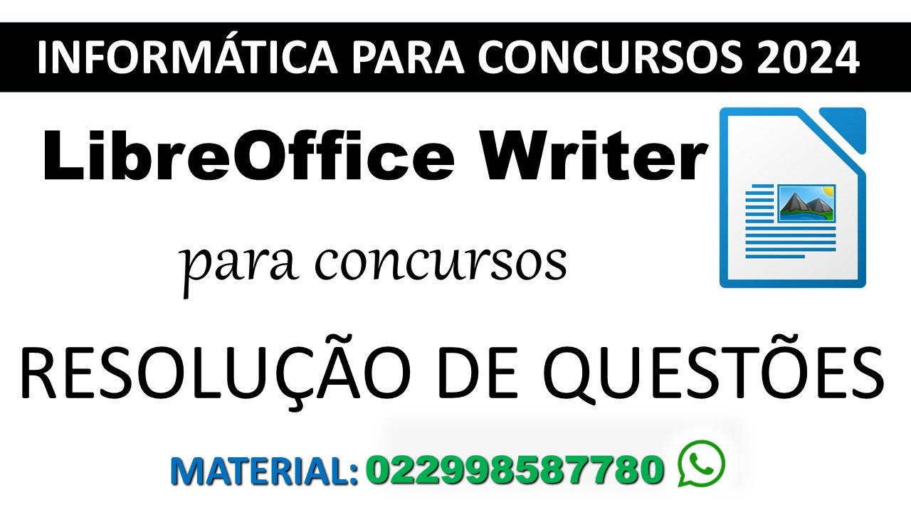 LibreOffice Writer para Concursos | Informática para Concursos 2024 Informática Básica #libreoffice