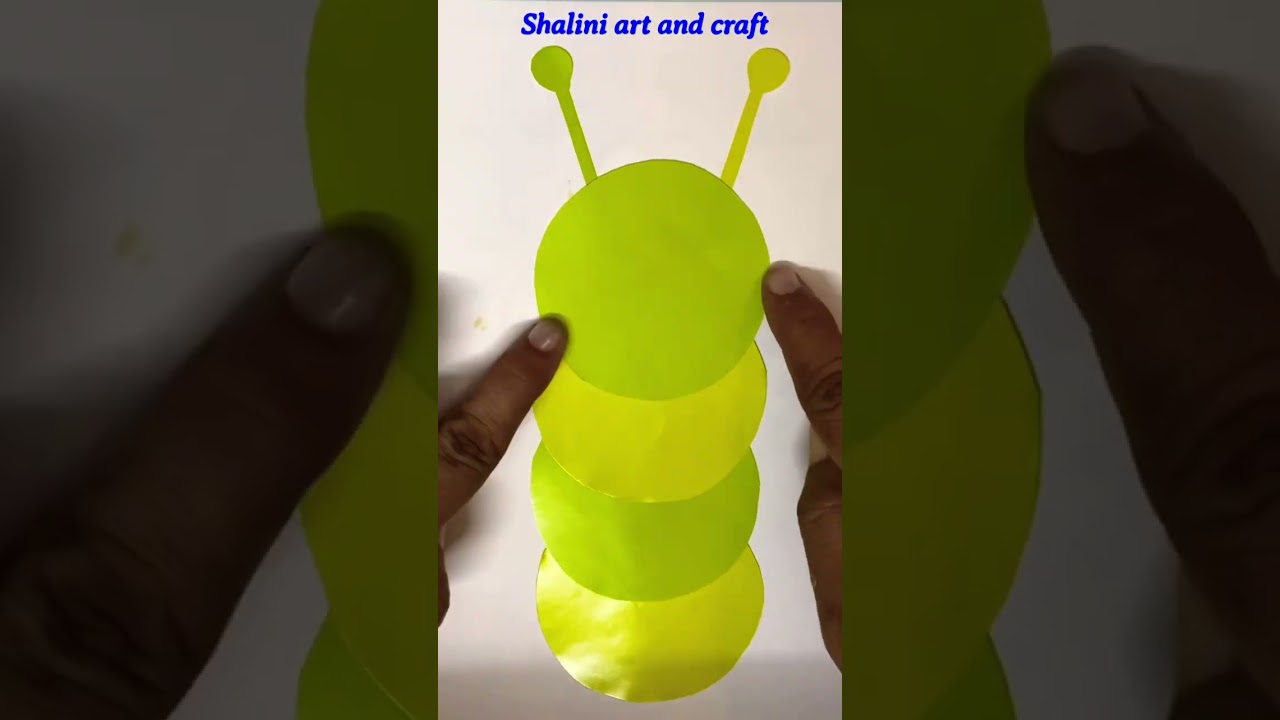 How to make paper Caterpillar |  Paper craft | kids activity| green craft | circle craft ideas￼