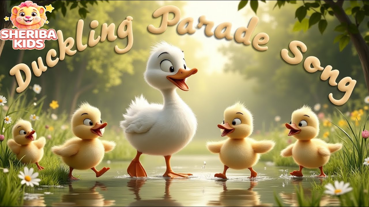 Duckling Parade Song for Kids | Quack-Quack Counting Rhyme | Sheriba Kids