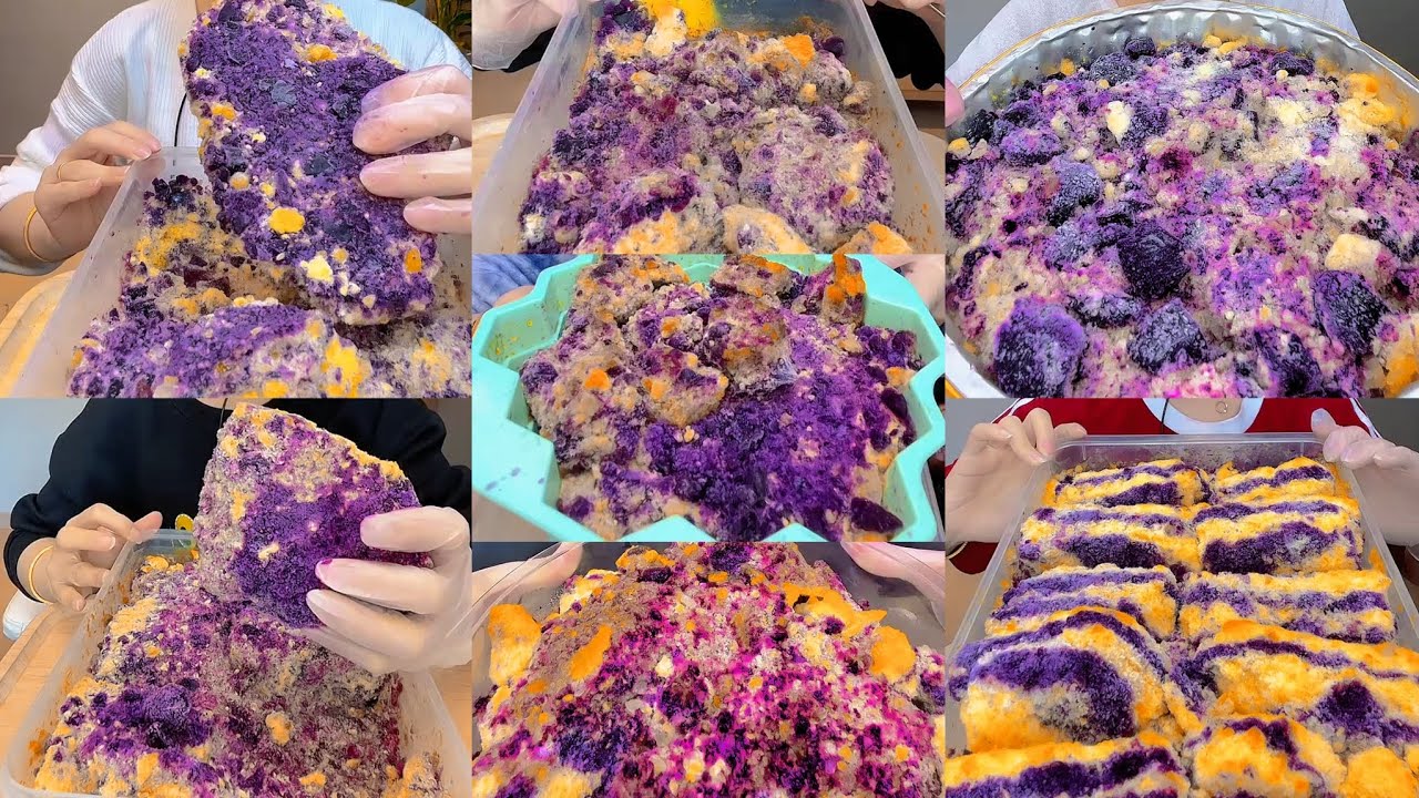 ASMR/ ONLY BITES/ YY ORANGE & PURPLE ICE/ CRISPY CHUNKY REFROZEN POWDERY ICE/ ICE CHUNKS 