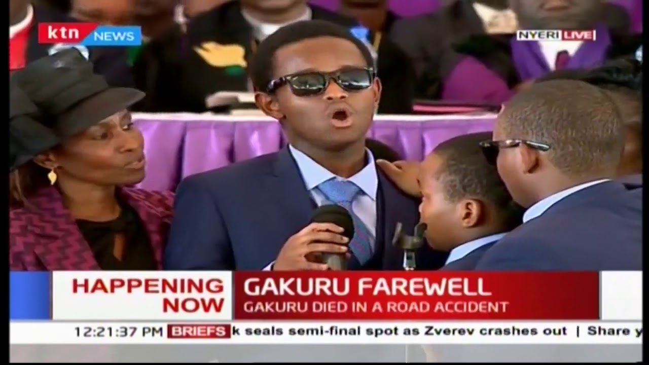Emotional:The late Wahome Gakuru's Son sings for his late father