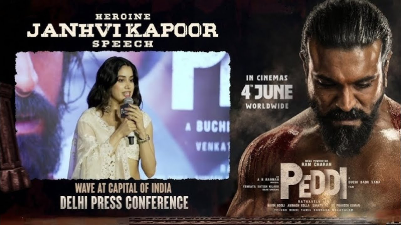 Janhvi Kapoor Speech PEDDI Delhi Press Conference | Ram Charan | Manasa Entertainment