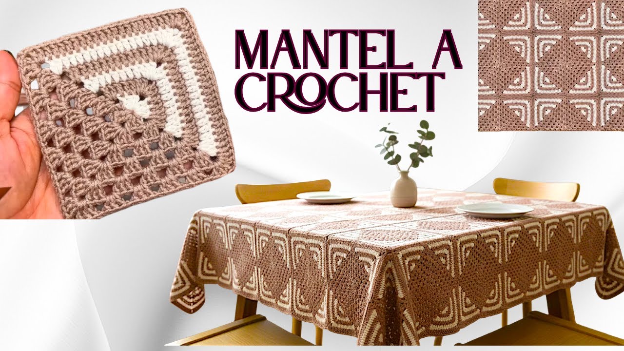 ENCANTADOR tejido a crochet . hermoso mantel a crochet hecho con cuadros tejidos GRANNY