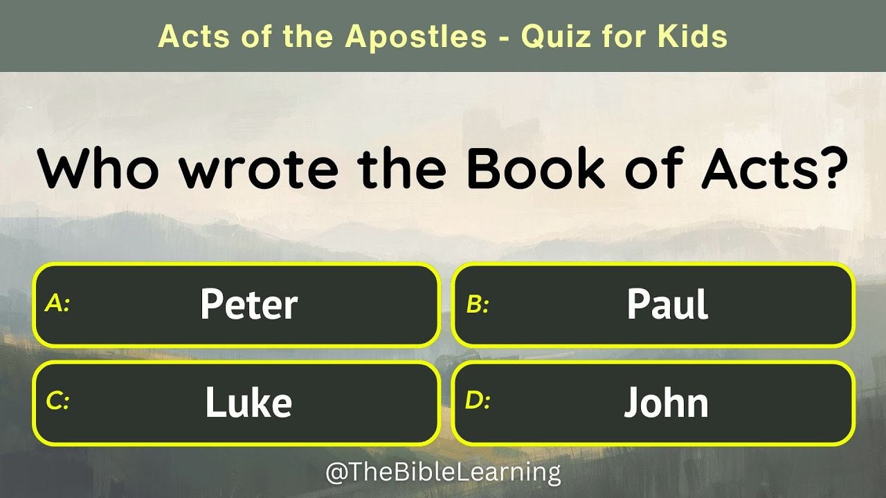 Acts of the Apostles Quiz for Kids | 15 Easy Bible Questions from the Book of Acts | Sunday School