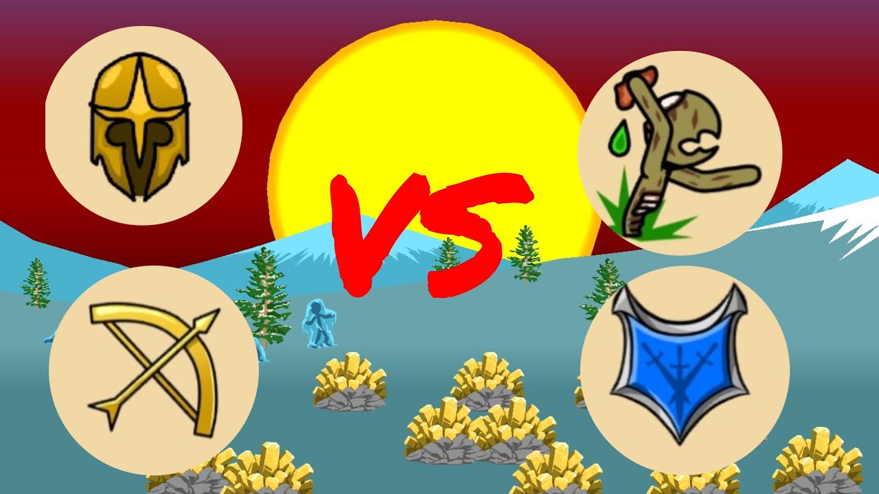 20 Golden Archers vs 20 Golden Speartons vs 20 Zombies vs 20 Elite Units