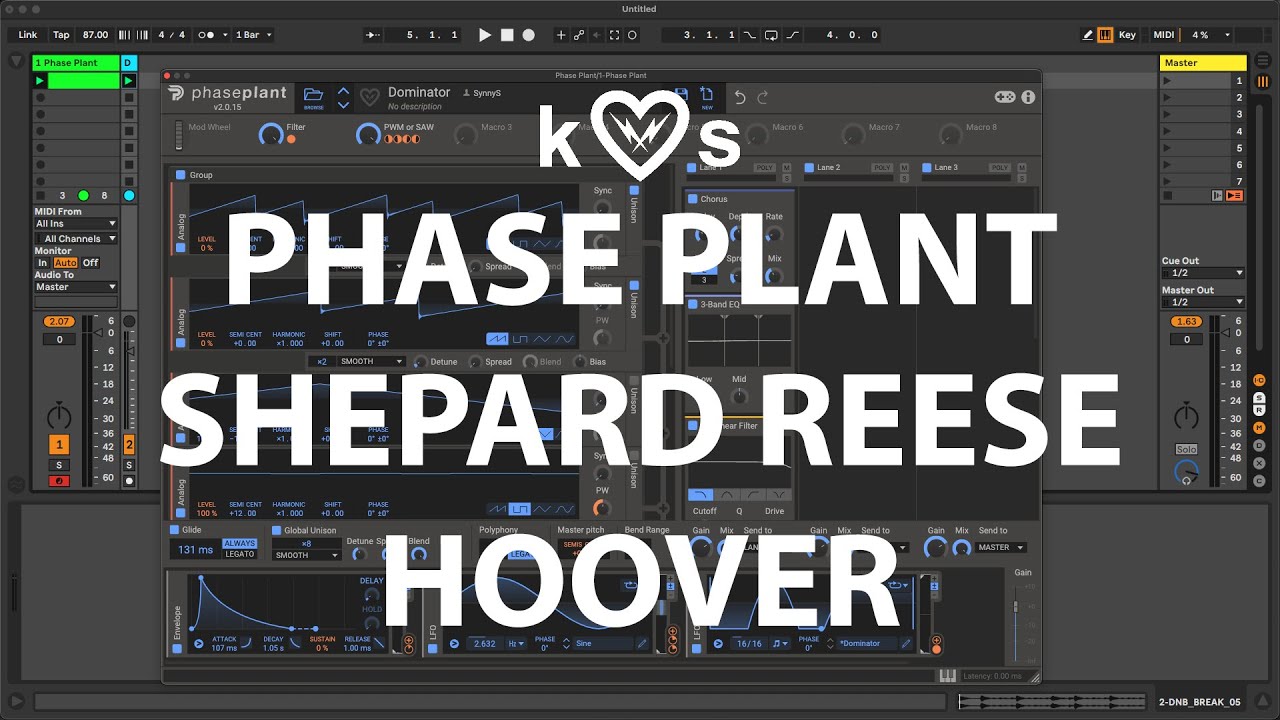 Phase Plant Shepard Tone Reese Hoover tutorial
