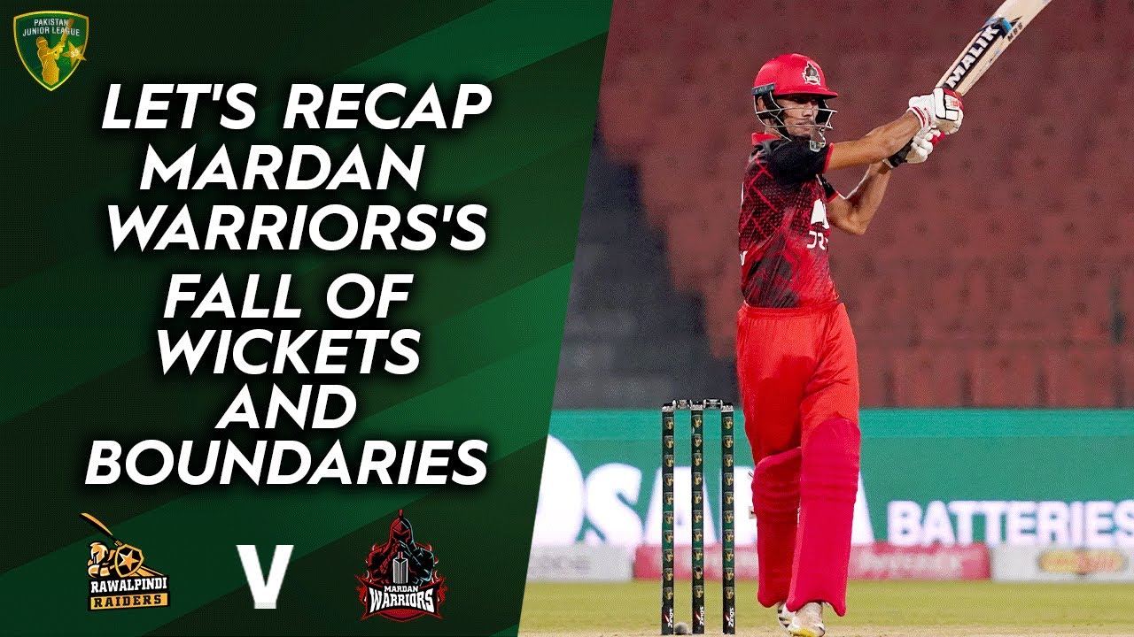 Let's Recap Mardan Warriors's Fall of Wickets And Boundaries | Match 6 | PJL | MV2T
