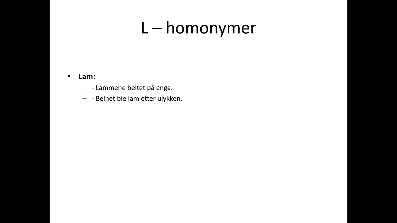 Norske homonymer - Leksjon 20