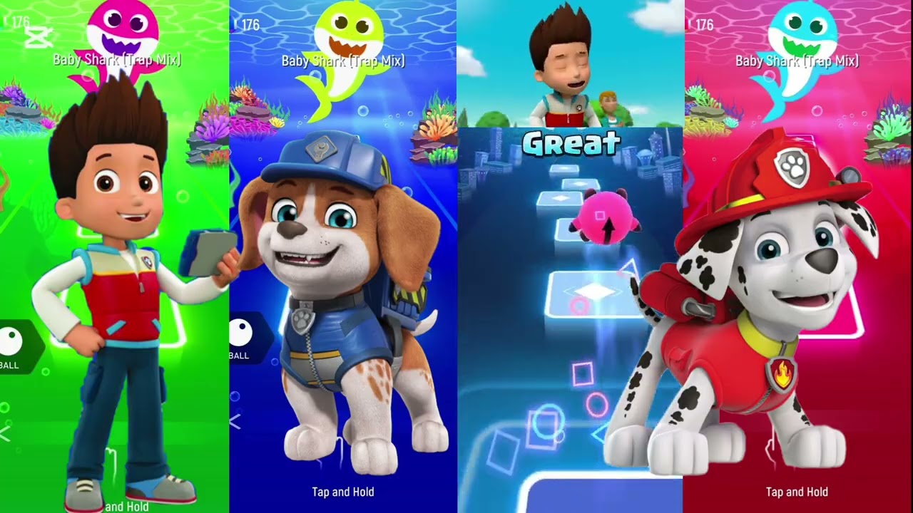 Paw Patrol × Baby Shark – Rainbow Hop Adventure
