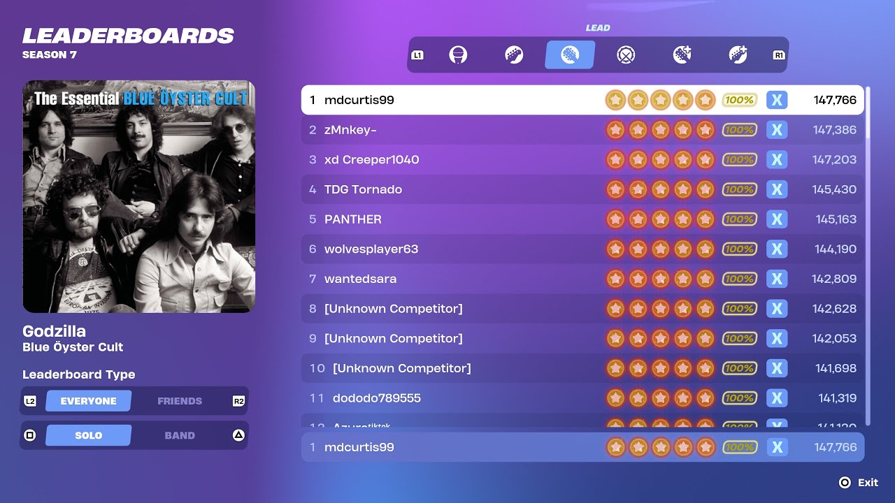 [Fortnite Festival S7] Godzilla Expert Lead 100% FC 1st Place All Perfects