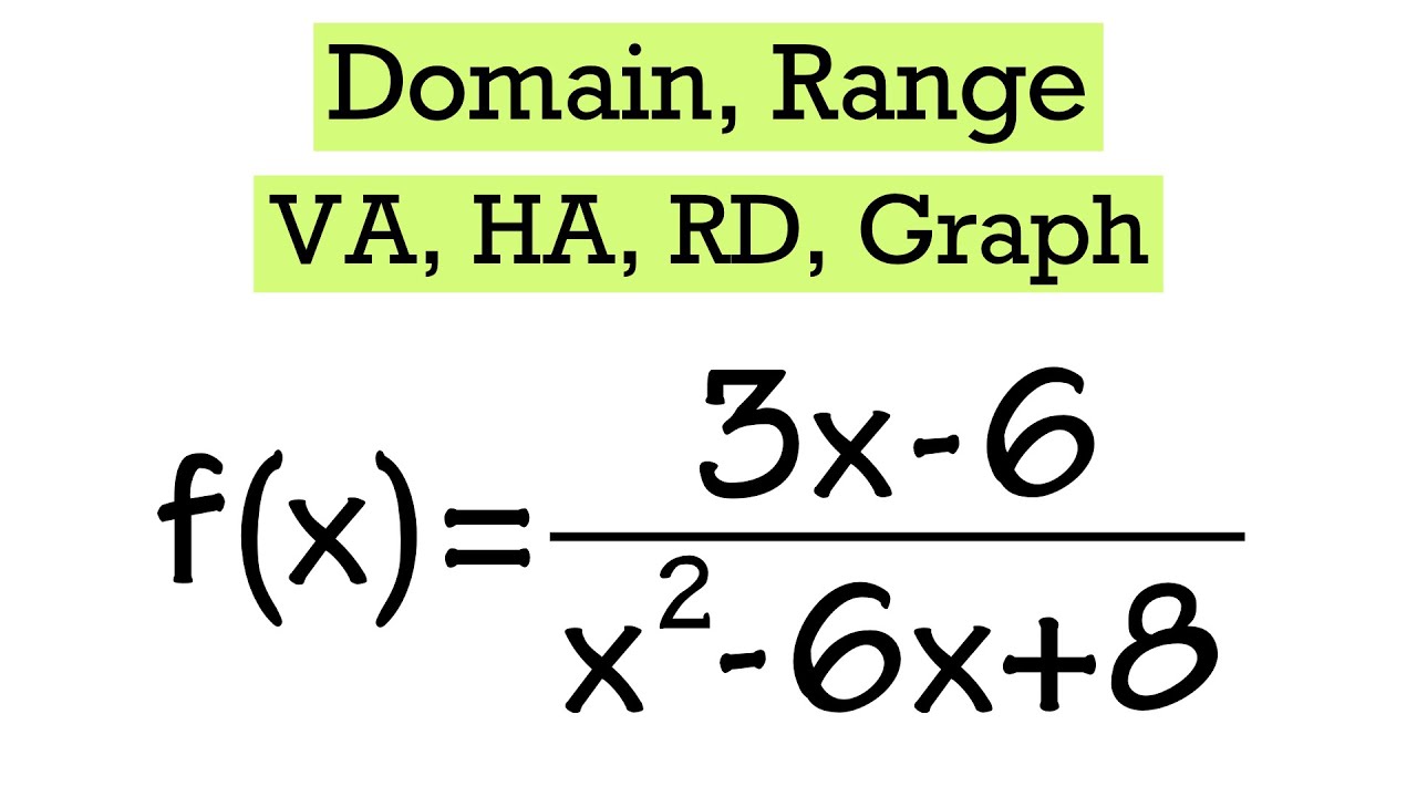 How to find the domain, range, vertical & horizontal asymptotes, and removable discontinuities
