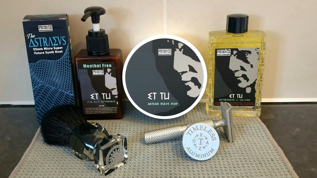 P.A.A ET TU, Astraeus Brush, Timeless Alum Razor #phoenixshaving #Timelessrazor