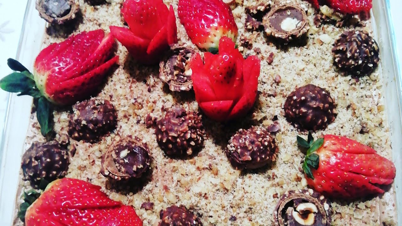 Pudim gelado de Ferrero Rocher