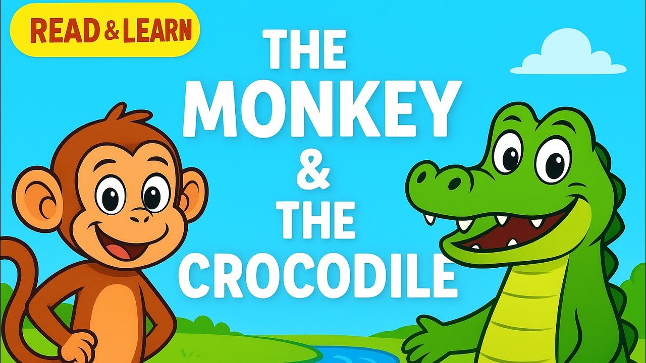 The Monkey and the Crocodile| Kids Story Nook Moral and Bedtime Stories for Kids with Vocabulary