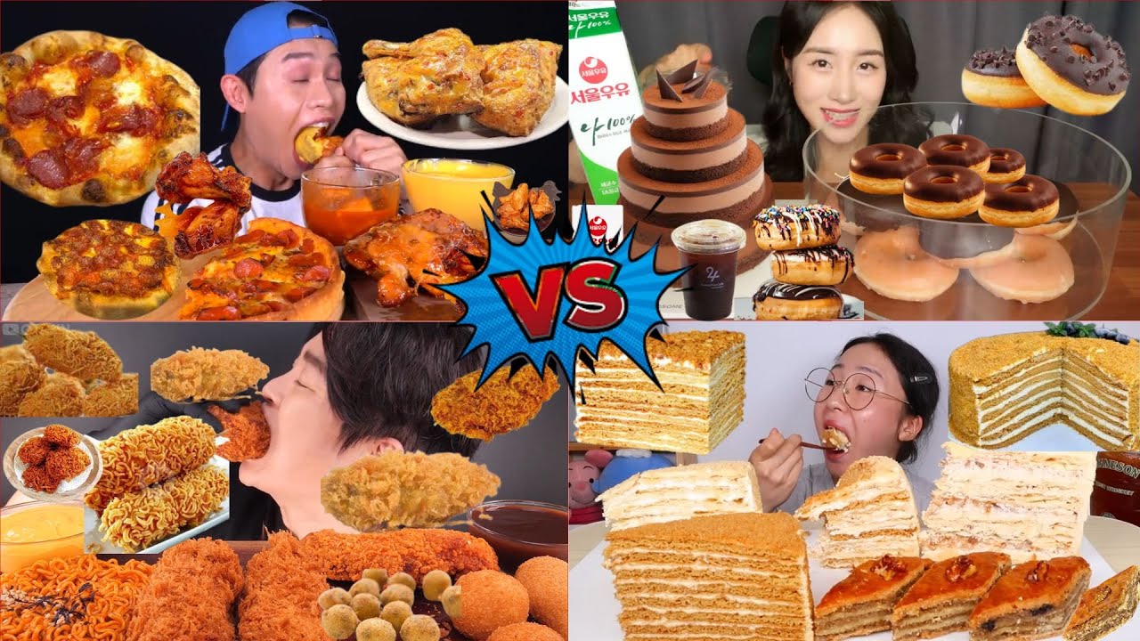 Fast Food 🍕🍗 VS Donuts & Cakes 🍩🍰 | Ultimate Mukbang Food Battle 😱🔥